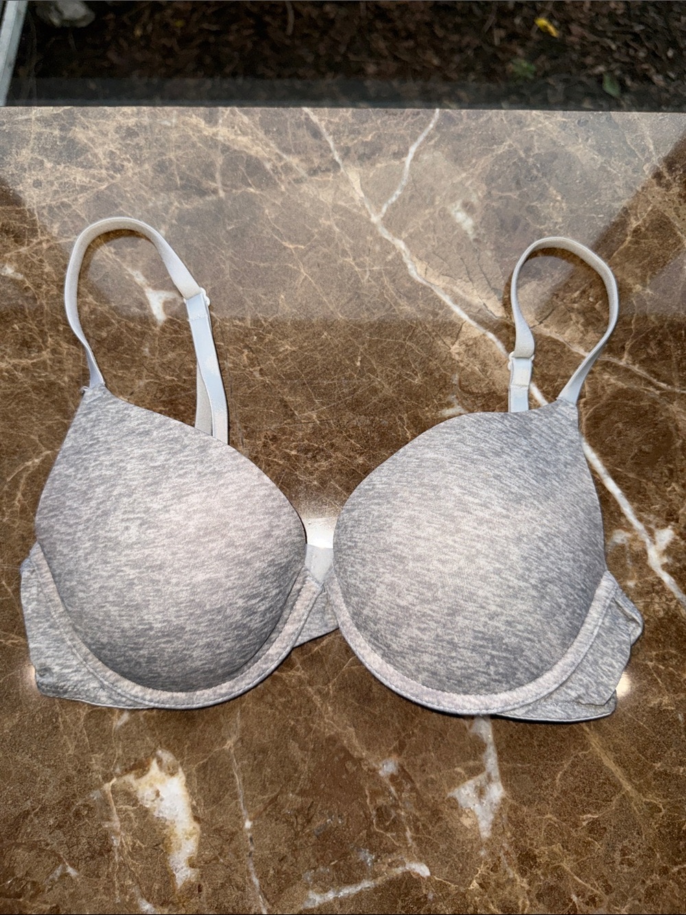 PINK Victoria's Secret Light Heather Gray Padded T-Shirt Bra